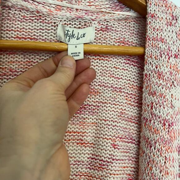 Style & Co. Completer Pink Combo Cardigan S - Picture 3 of 6